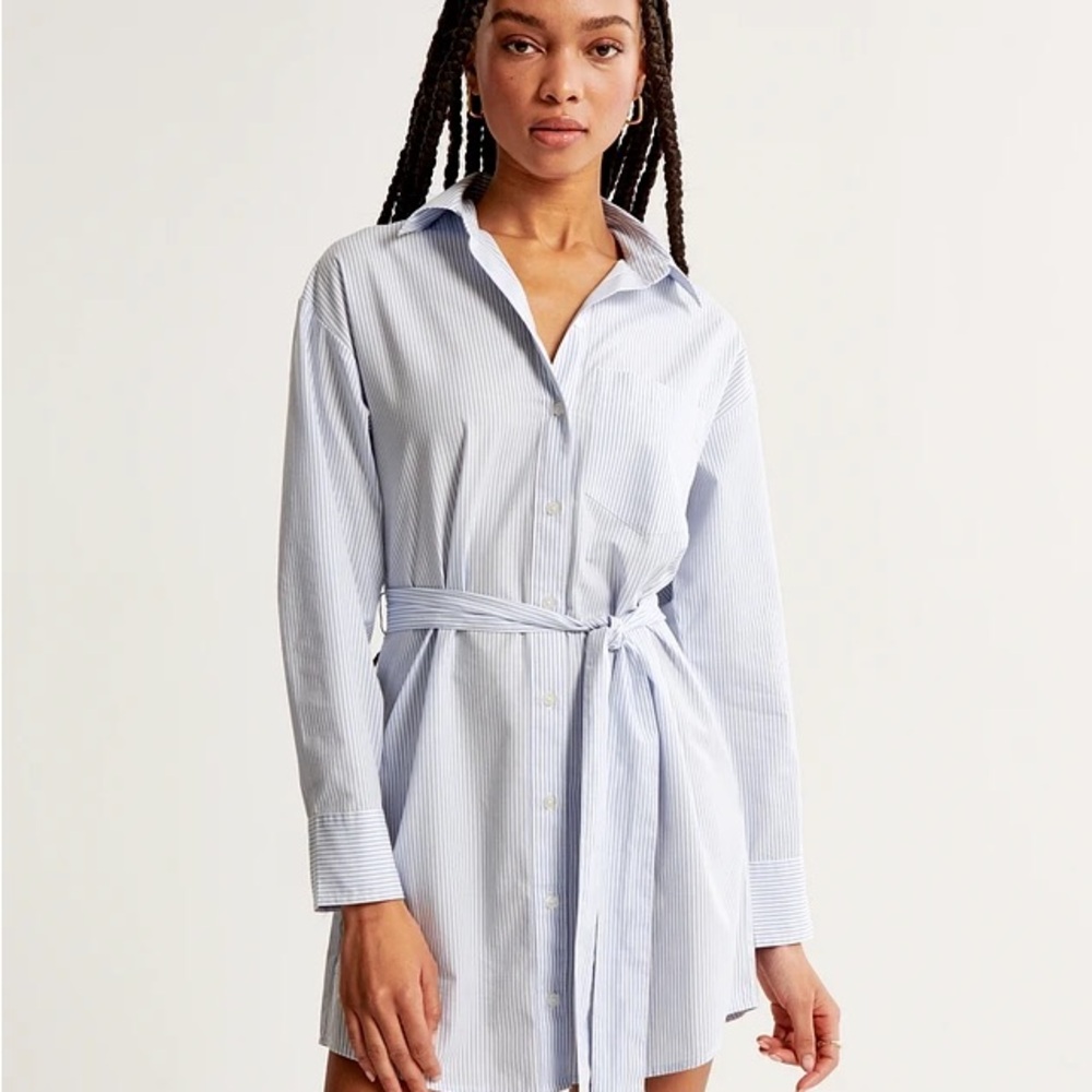 Abercrombie Relaxed Poplin Shirt Dress with Belt